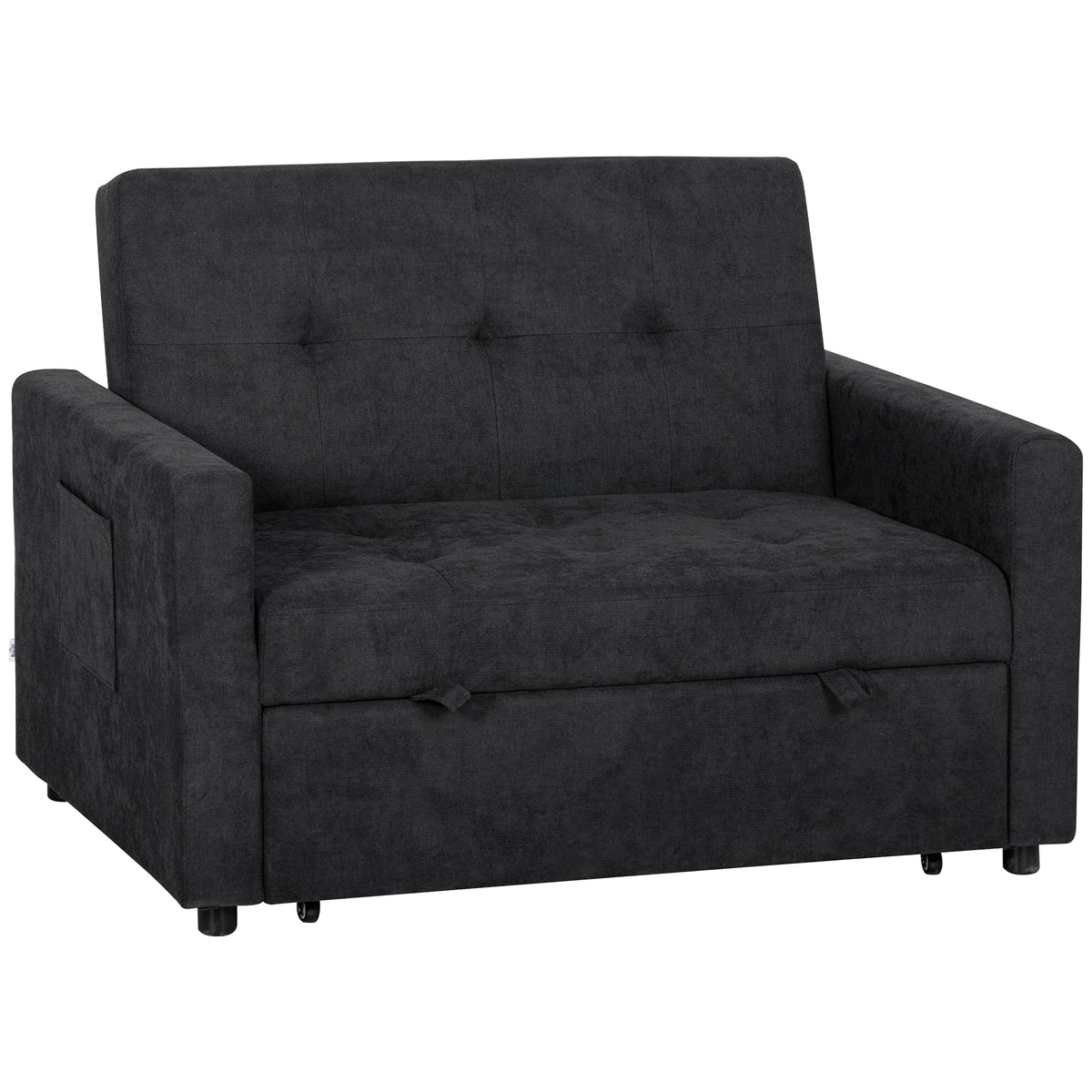 Ashby Convertible Sofa Bed in Jet Black