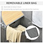 Ashwell 100L Bamboo Laundry Basket in Grey