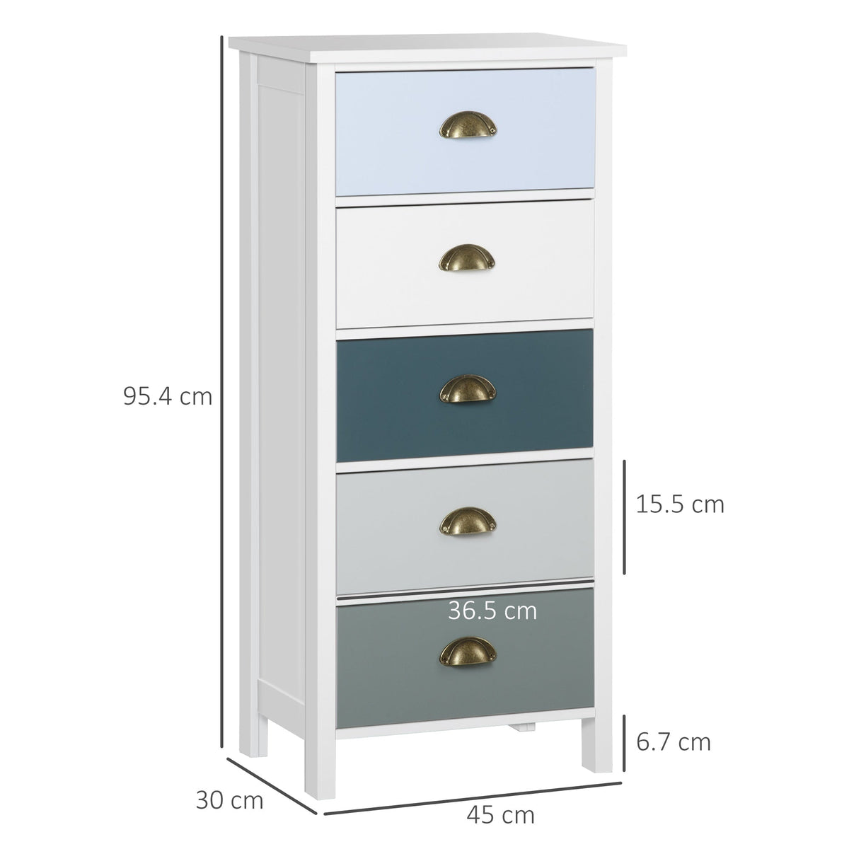 Sutton Slim 5-Drawer Chest in Indigo