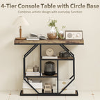 Foundry 4-Tier Console Table in Rustic Oak