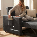 Ashby Convertible Sofa Bed in Jet Black