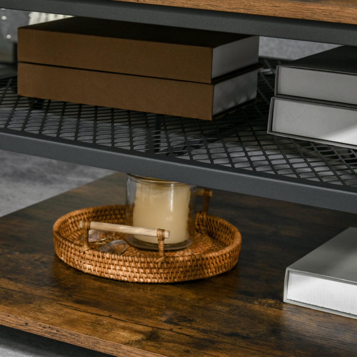 Foundry 3-Tier Coffee Table in Rustic Oak