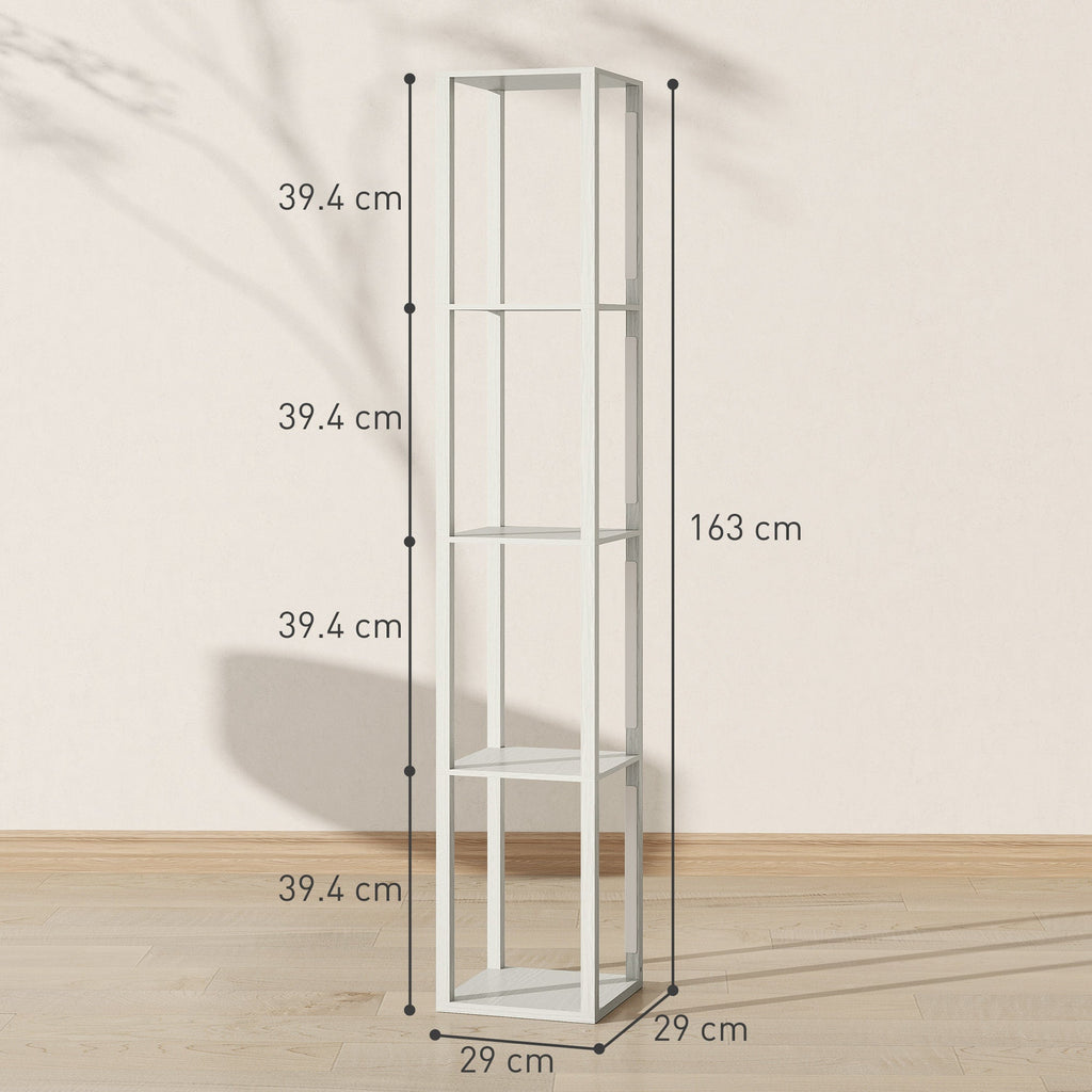 Rowan Shelved Floor Lamp in Oak