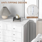 Sutton Wide 5-Drawer Chest in White