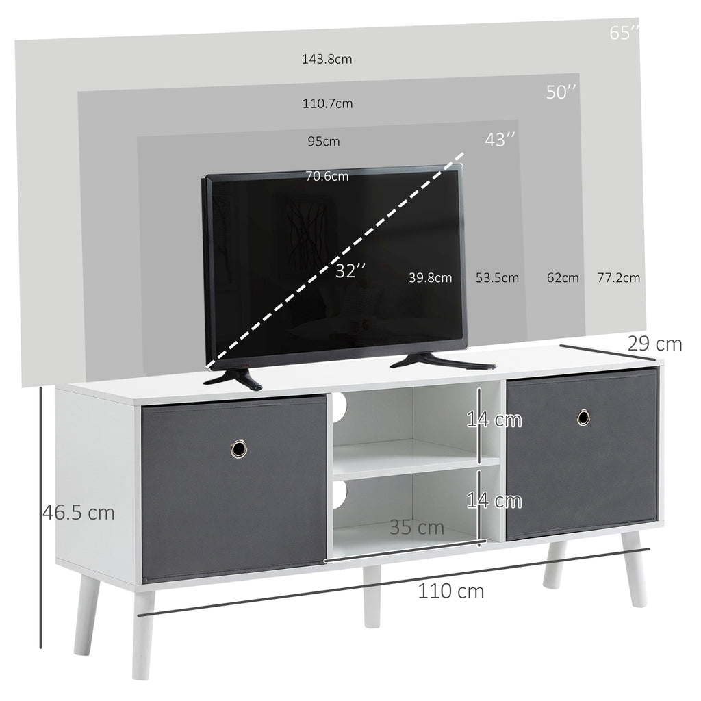 Kingsley TV Unit for Screens up to 50 Inches in White