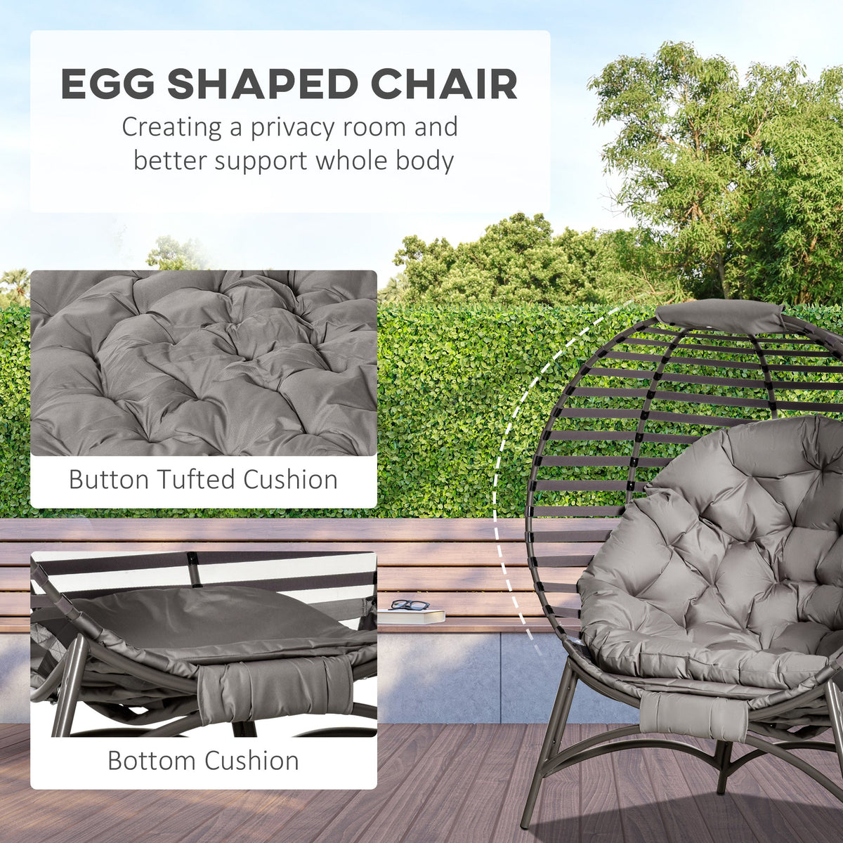 Casella Folding Egg Chair in Sand Brown
