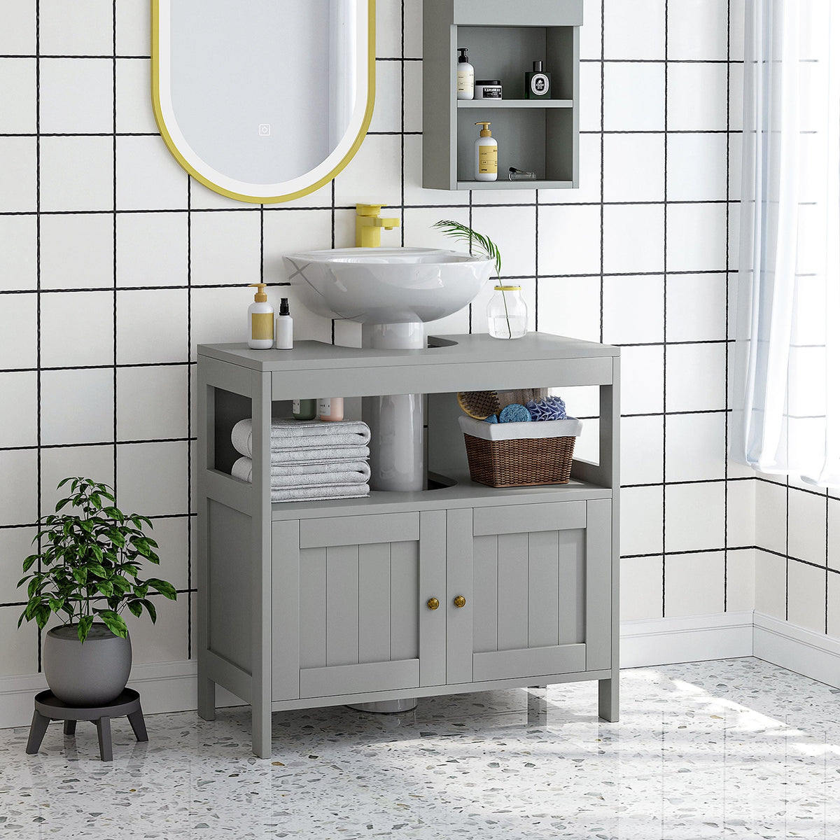 Marden Under-Sink Vanity Unit in Light Grey