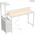 Vantage 147cm Gaming Desk with Charging Station — White