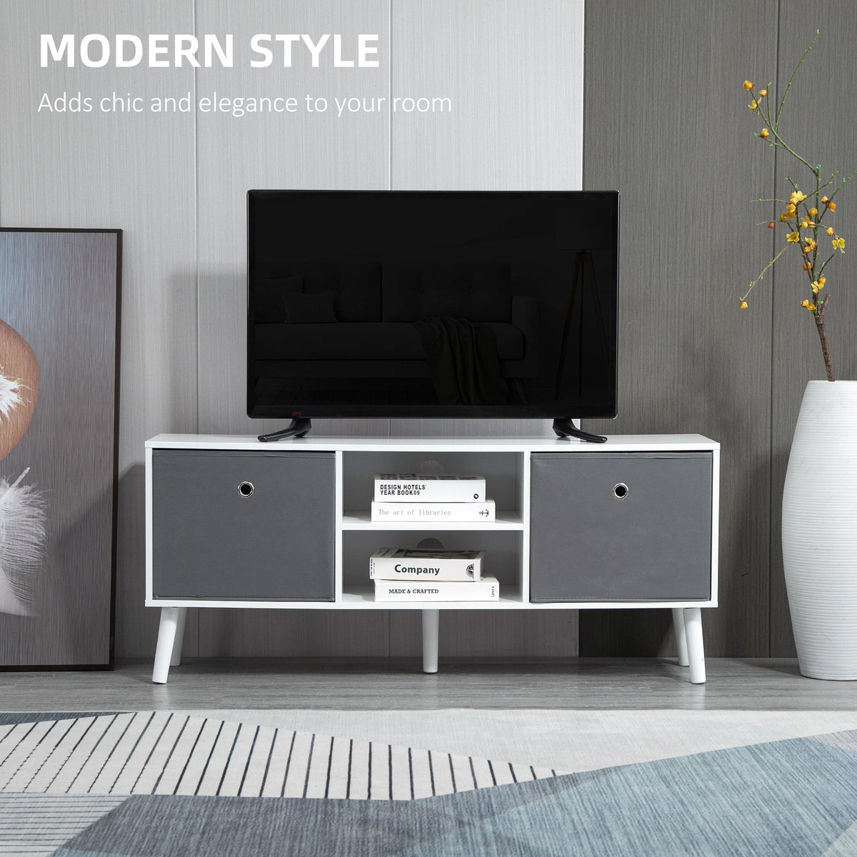 Kingsley TV Unit for Screens up to 50 Inches in White
