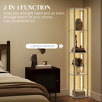 Rowan Shelved Floor Lamp in Oak