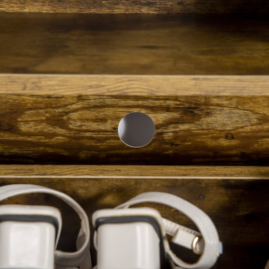 Whitby Slim Shoe Cabinet in Rustic Oak