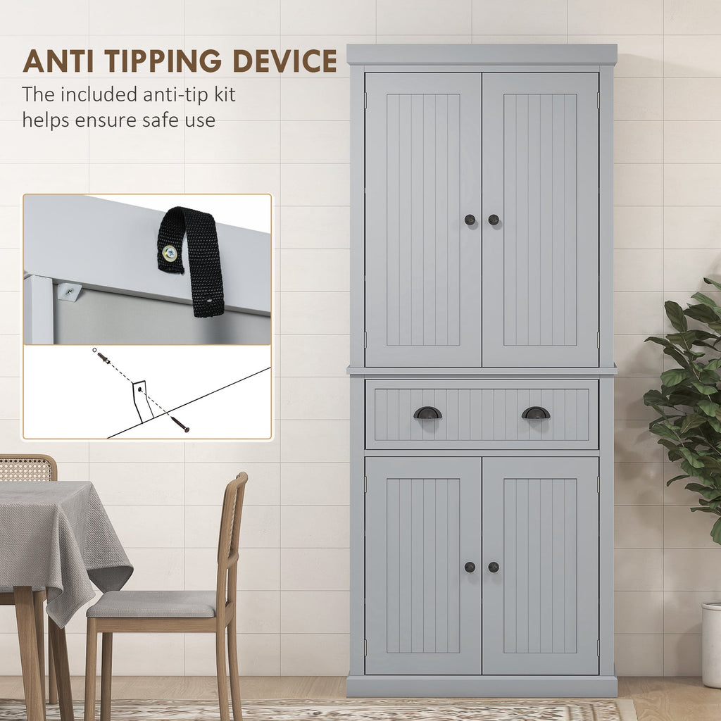 Ridley Mid-Century Kitchen Cabinet in Slate Grey