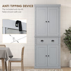 Ridley Mid-Century Kitchen Cabinet in Slate Grey