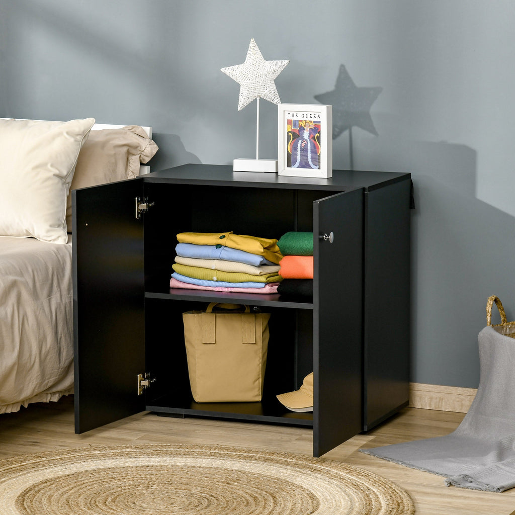 Ridley Two-Shelf Storage Cabinet in Black