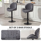 Kendal Swivel Bar Stools in Dove Grey — Set of 2