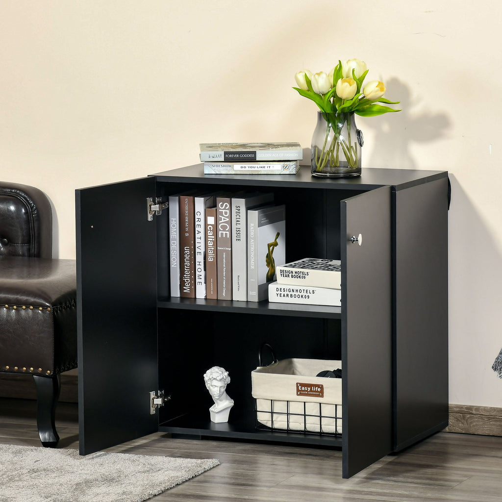Ridley Two-Shelf Storage Cabinet in Black