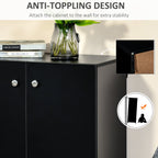 Ridley Two-Shelf Storage Cabinet in Black