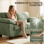 Marlow 2 Seater Chenille Sofa in Forest Green
